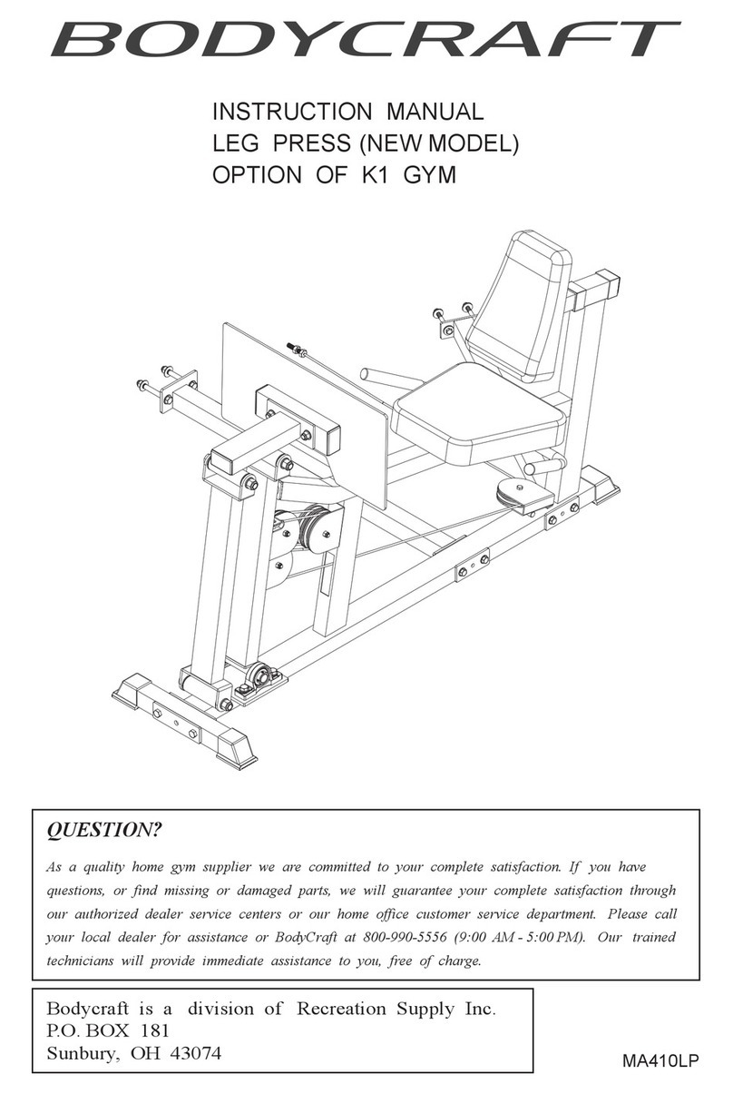 Body Craft OPTION OF K1 GYM instruction manual