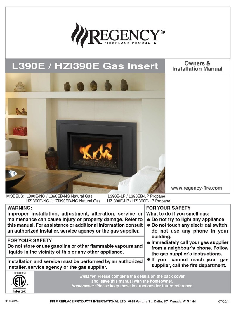 Regency L390E Quick start guide