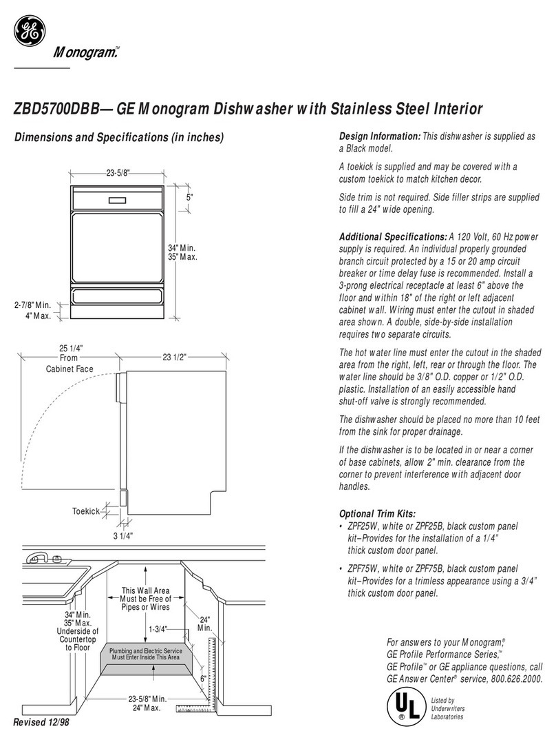 GE Monogram ZBD5700DBB User instructions GE Monogram ZBD5700DBB User instructions
