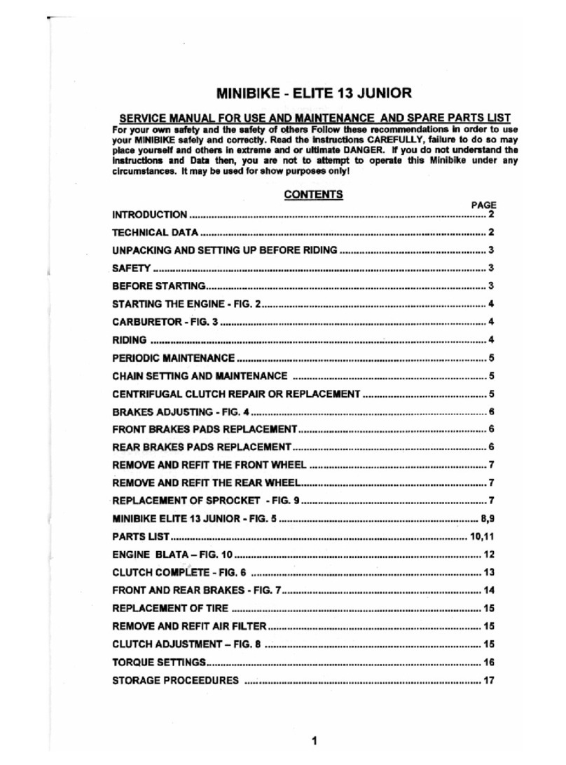 Blata Minibike Elite 13 Junior Service manual