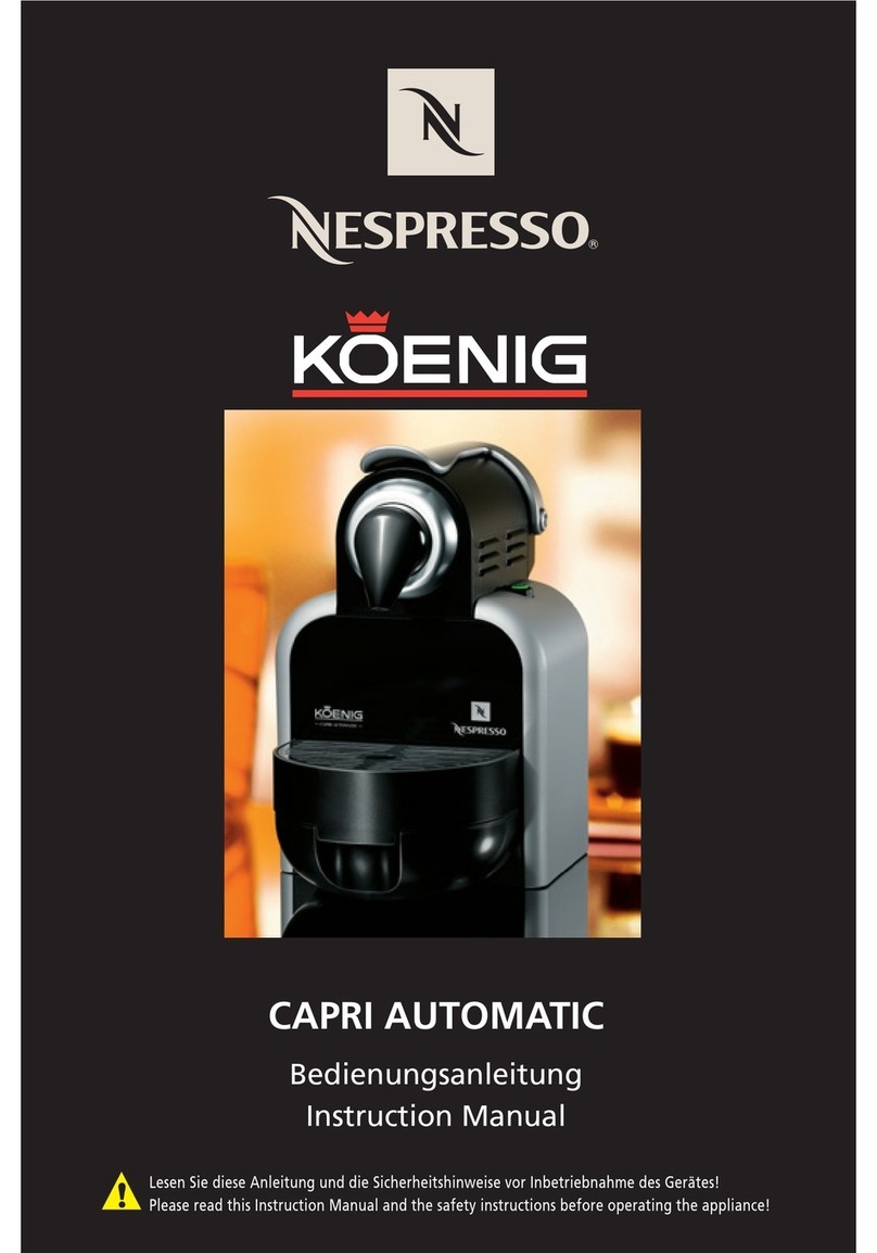 Koenig CAPRI AUTOMATIC Nespresso User manual Koenig CAPRI AUTOMATIC Nespresso User manual