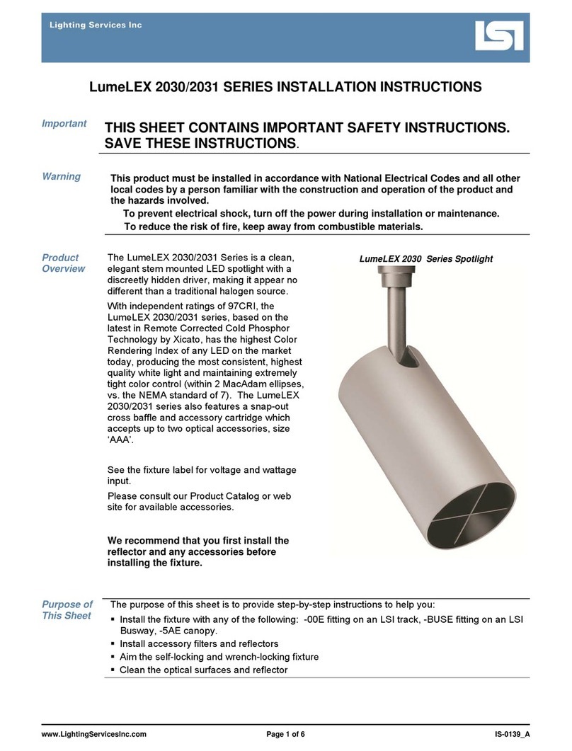 LSI LumeLEX 2030 Series installation instructions