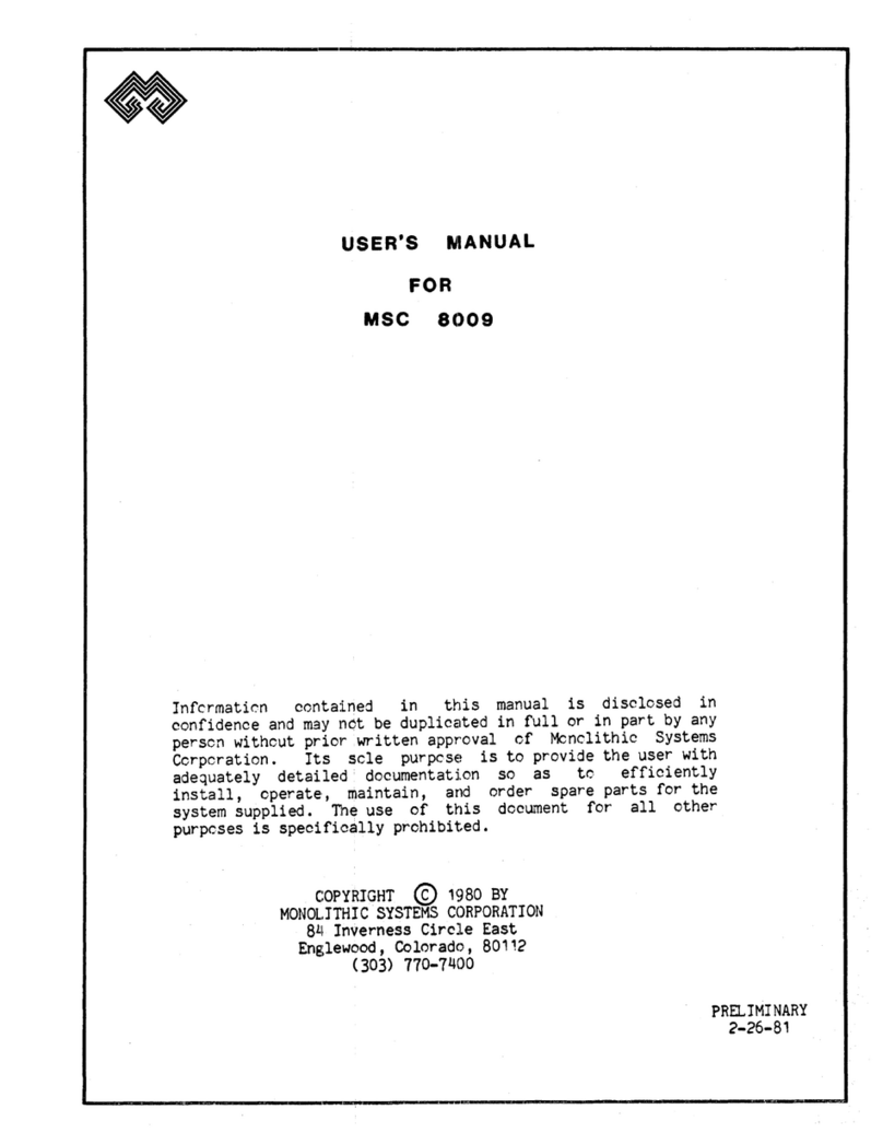 MSC 8009 user manual