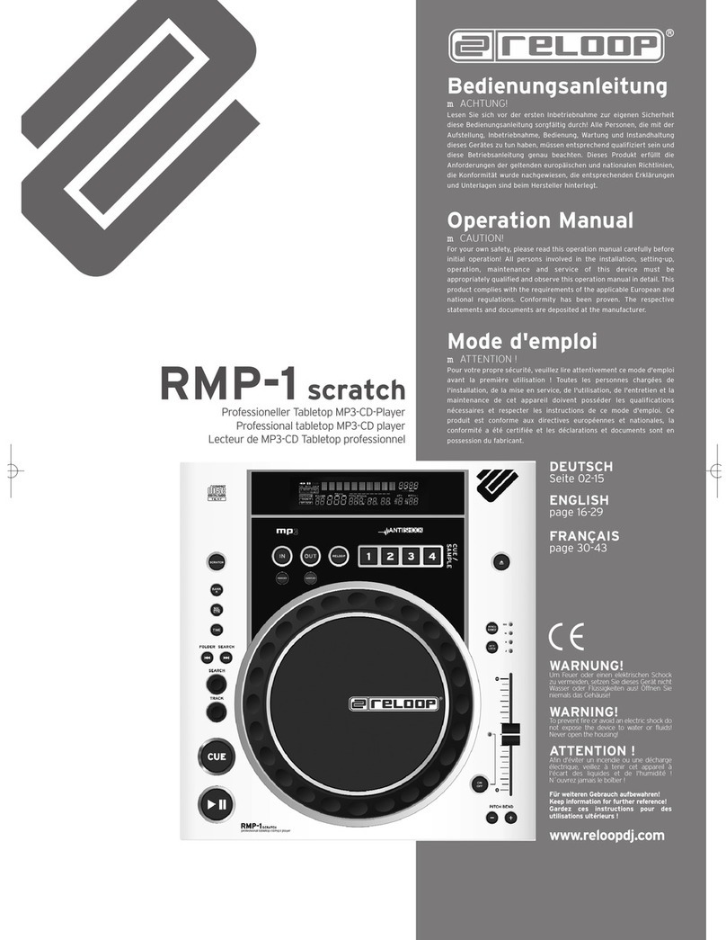 Reloop RMP-1 scratch Operation manual