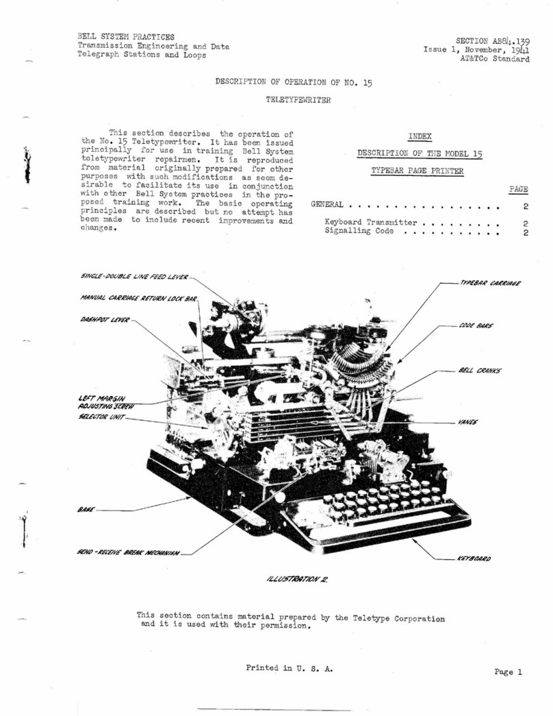 Teletype 15 Operating and installation instructions