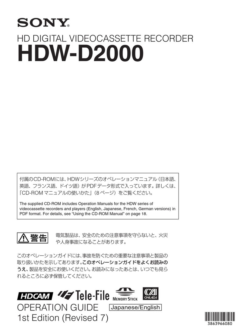 Sony HDW-D2000 Operation guide
