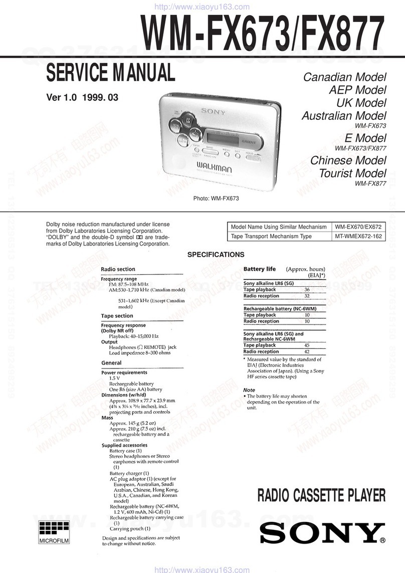 Sony WM-FX673 Service manual