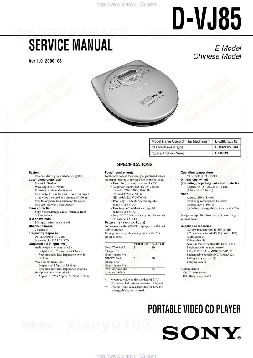 Sony D-VJ85 User manual Sony D-VJ85 User manual