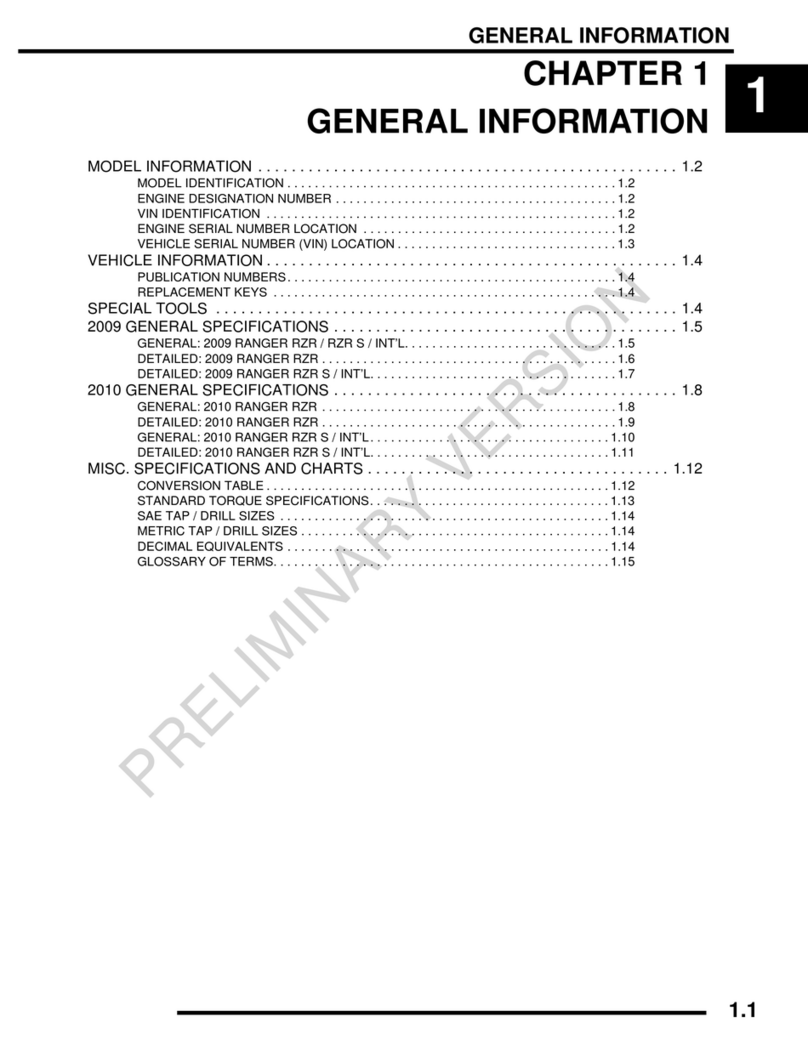 Polaris 2010 Ranger RZR 800 EFI User manual