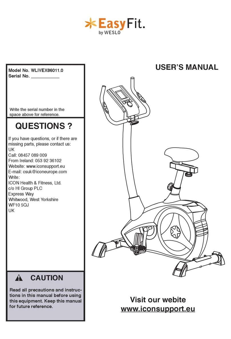 Weslo EasyFit WLIVEX86011.0 user manual