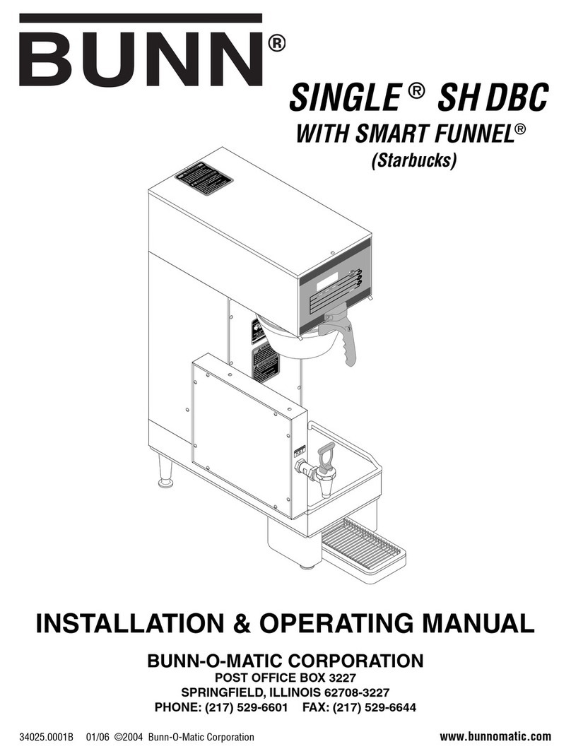 Bunn SINGLE SHDBC Installation & operating manual