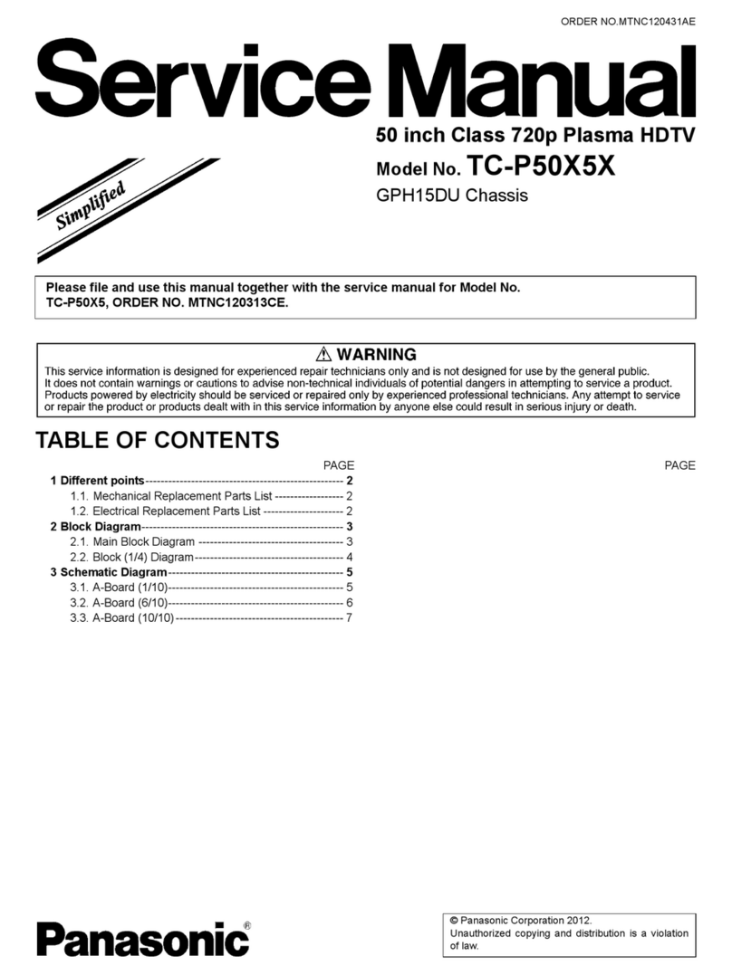 Panasonic TC-P50X5X Simplified service manual