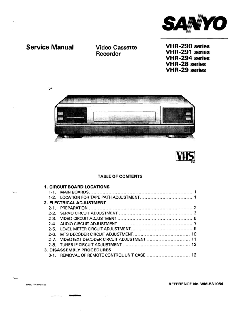 Sanyo VHR-290 Series User manual