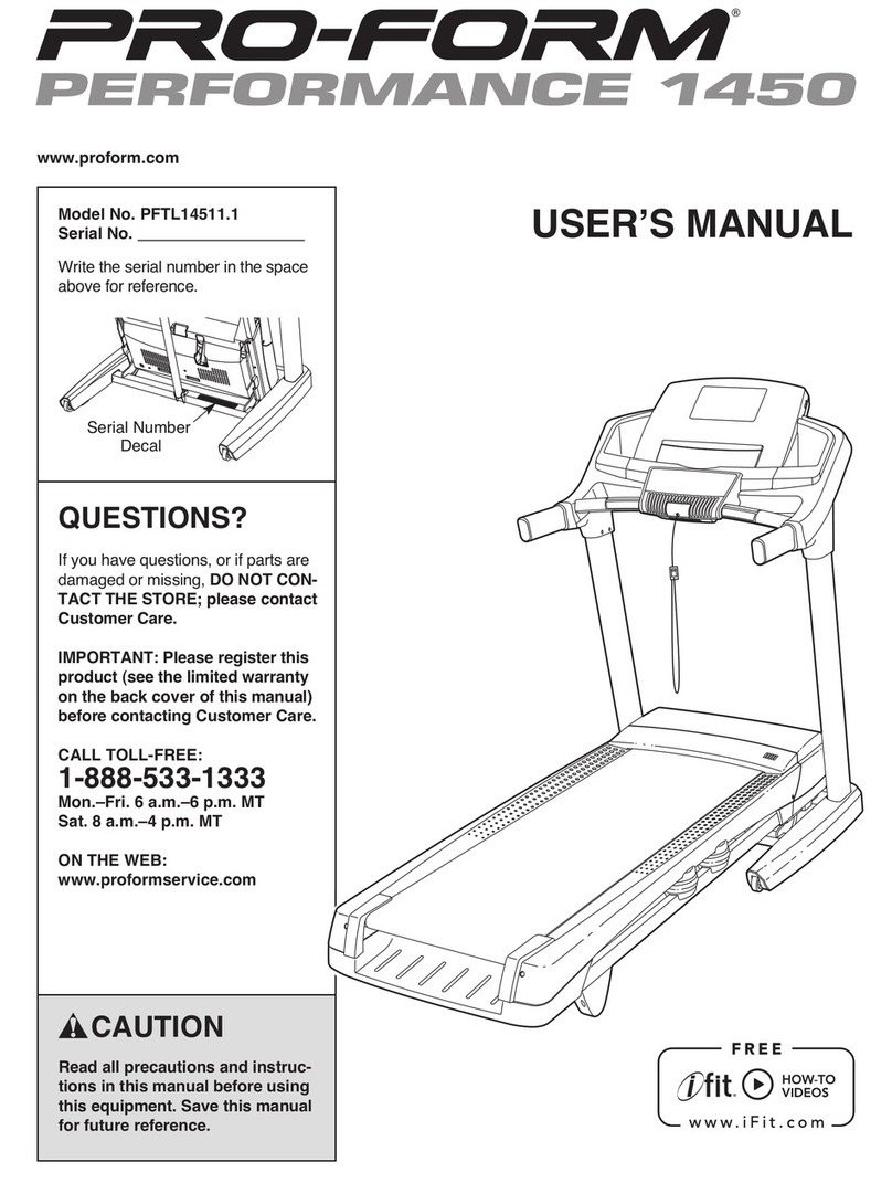 Pro-Form Performance 1450 User manual