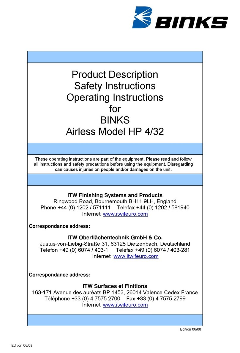 Binks HP 4/32 operating instructions