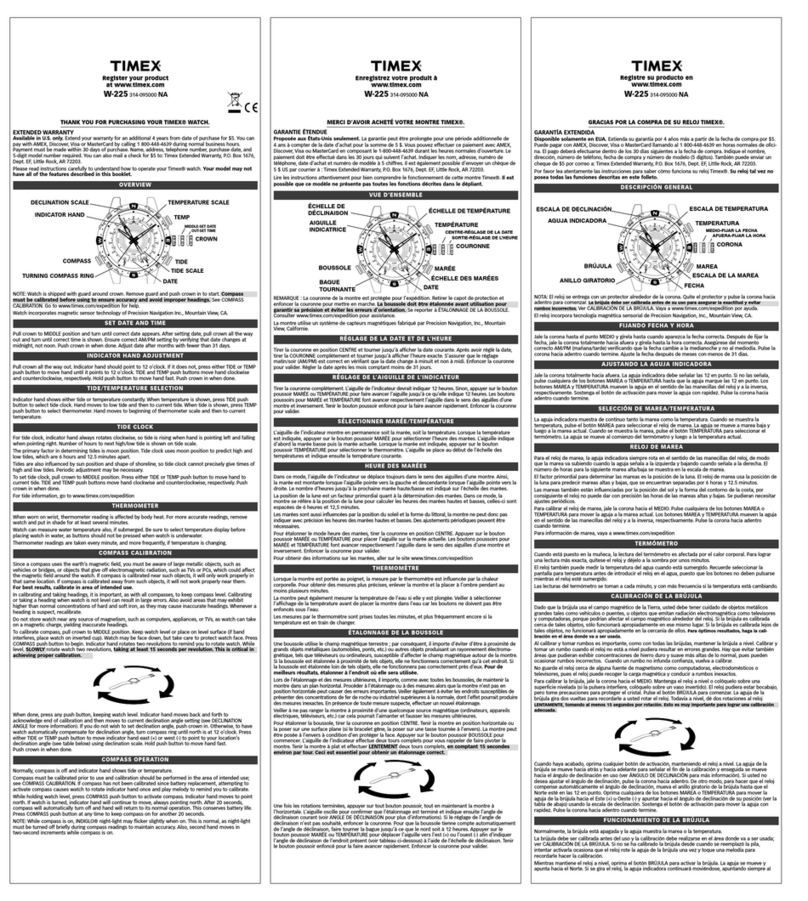 Timex W-225 User manual