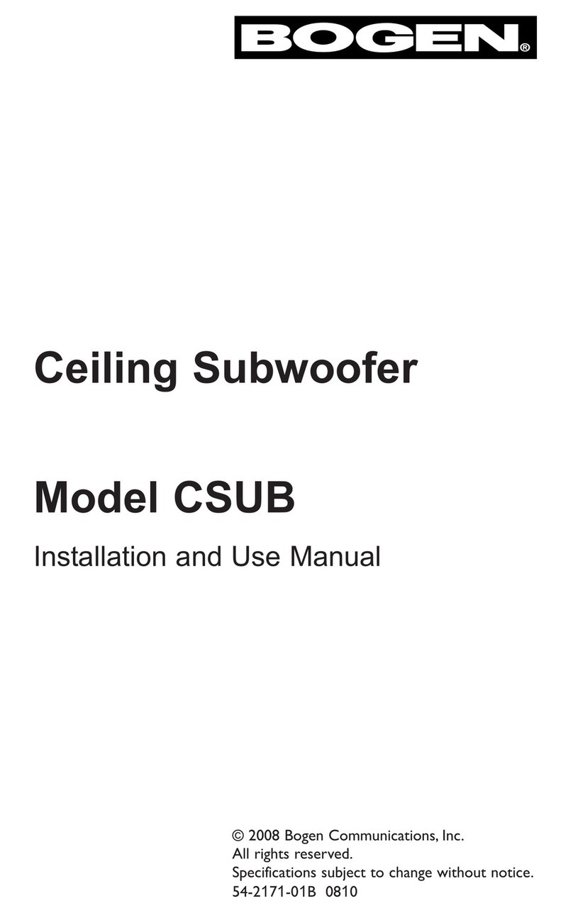 Bogen Ceiling Subwoofer CSUB Installation and use manual