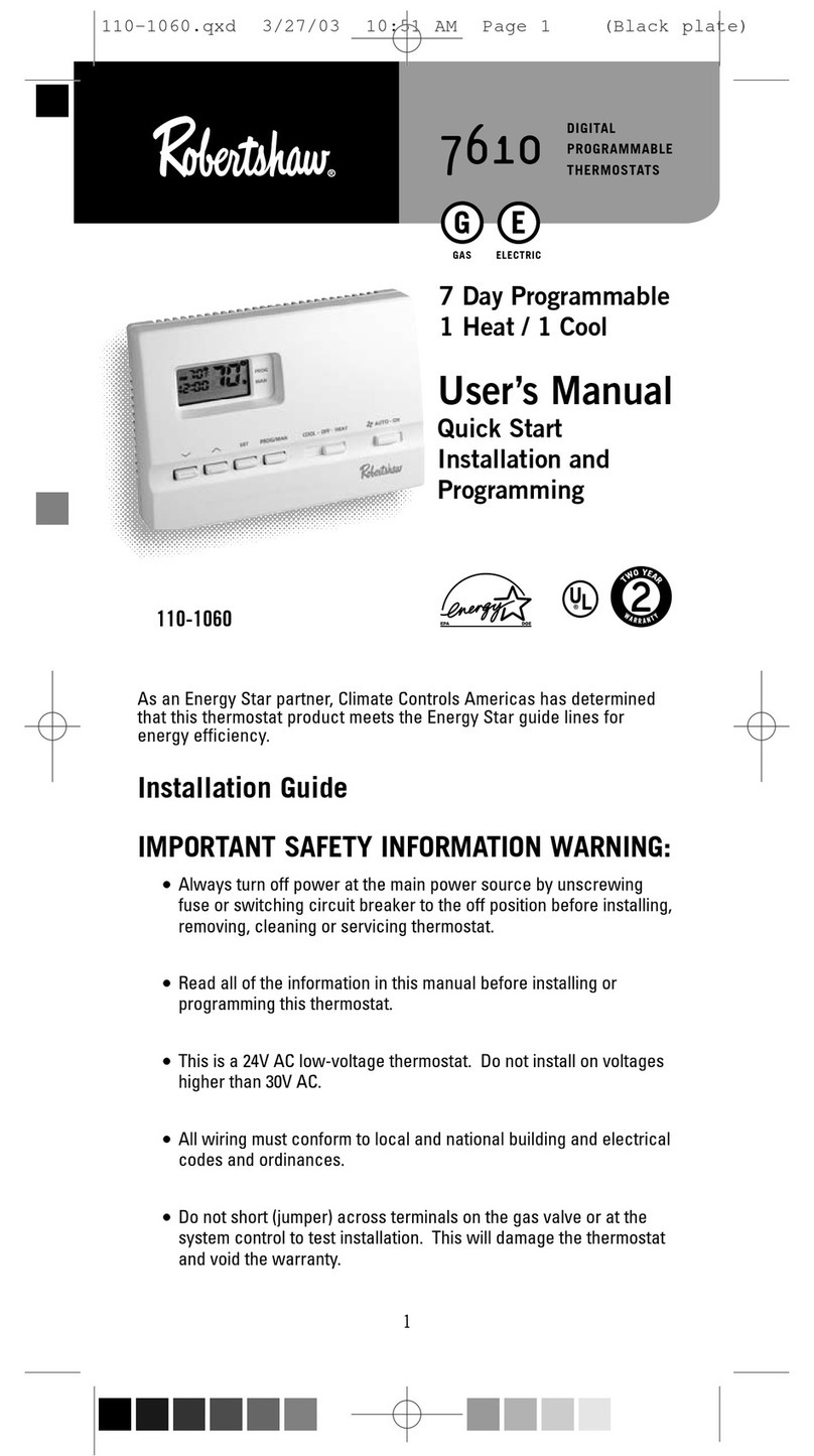 Robertshaw 7610 user manual