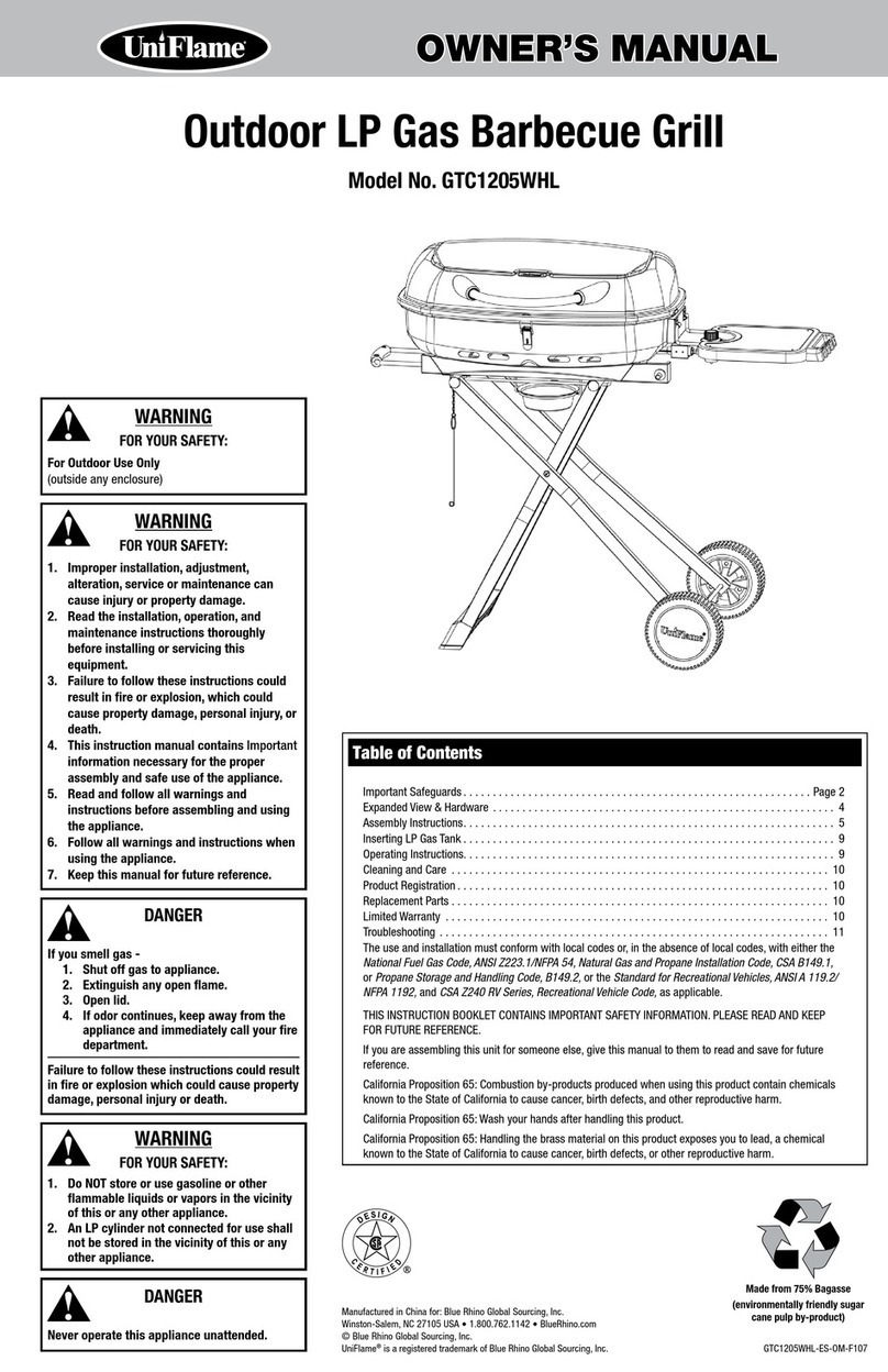 Uniflame GTC1205WHL User manual