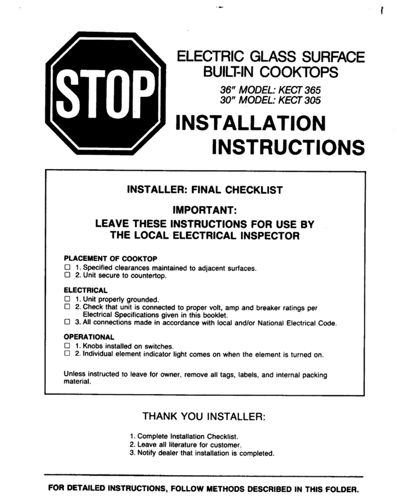 Whirlpool KECT 365 installation instructions