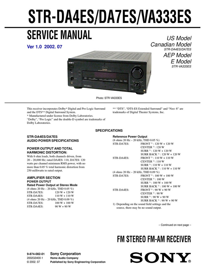 Sony STR-DA7ES - Fm Stereo/fm-am Receiver Service manual