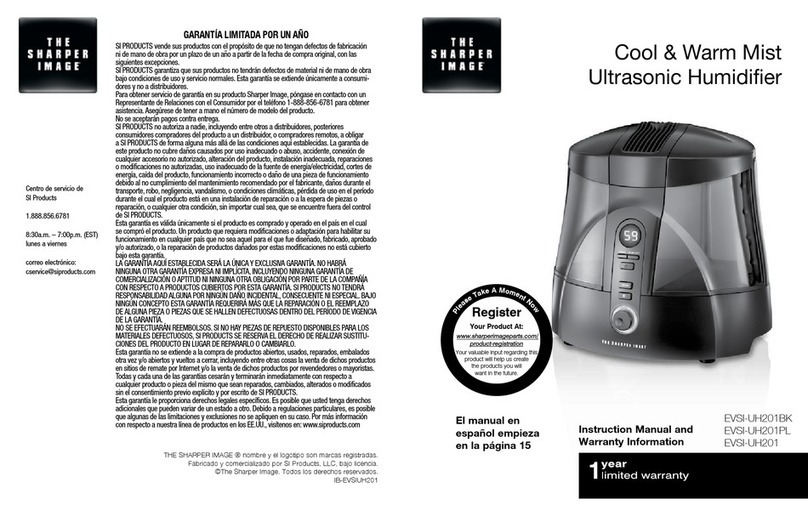 Sharper Image EVSI-UH201BK Instruction manual and  warranty information