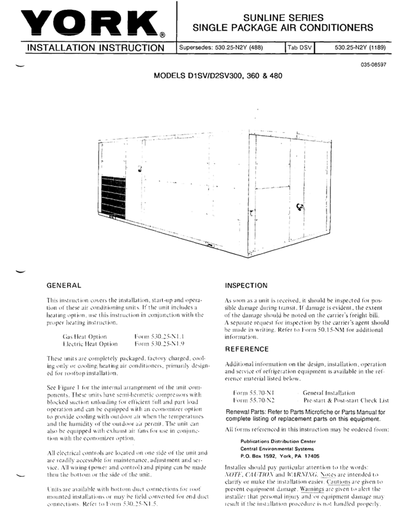York D1SV300 User manual