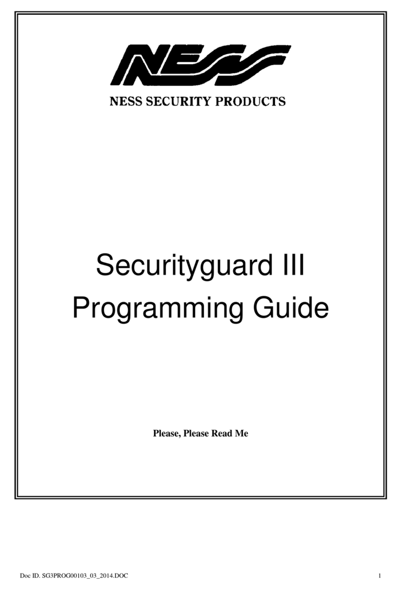Ness Security Products Securityguard III Programming guide Ness Security Products Securityguard III Programming guide