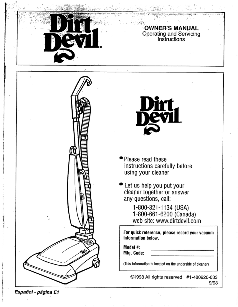 Dirt Devil M084700DLR owner's manual