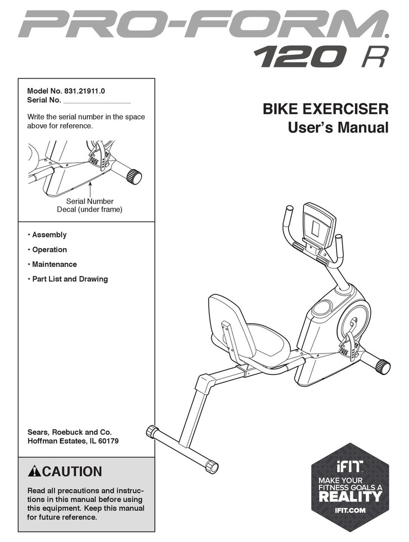 Pro-Form 120 R User manual