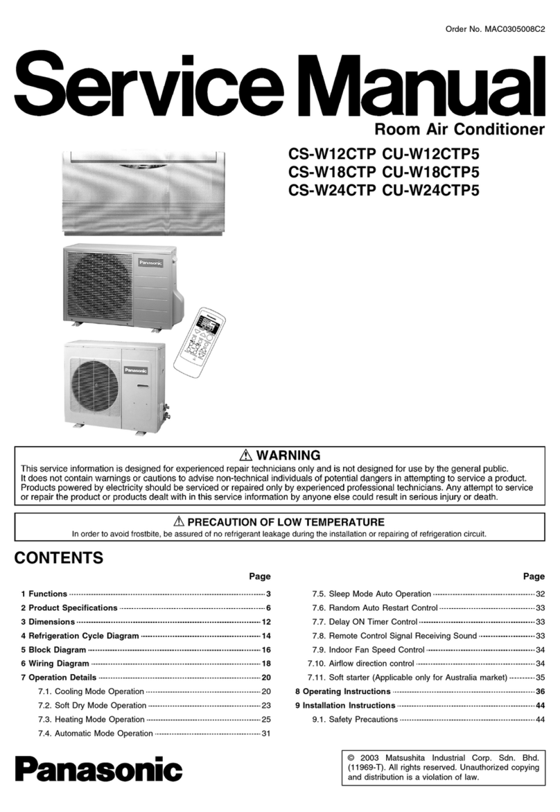 Panasonic CS-W12CTP User manual