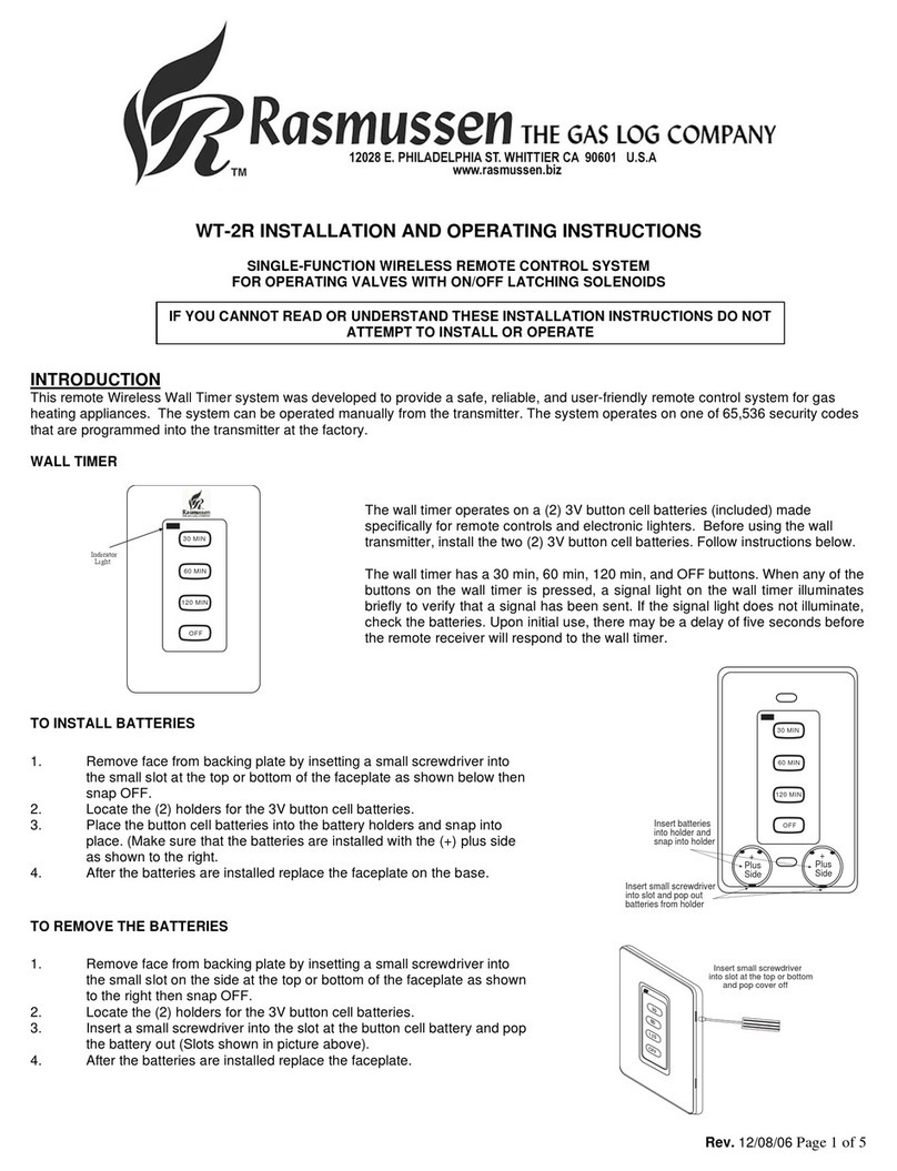 Rasmussen WT-2R Installation and operating insctructions