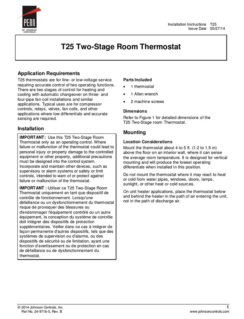 Johnson Controls T25 User manual
