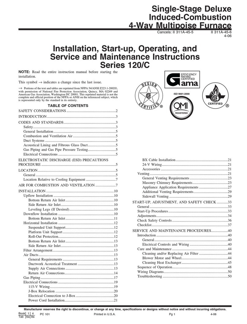 Carrier 120/C Series Installation, start-up, operating and service and maintenance instructions