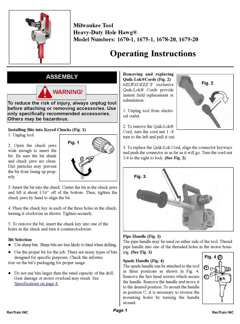 Milwaukee 1670-1 operating instructions