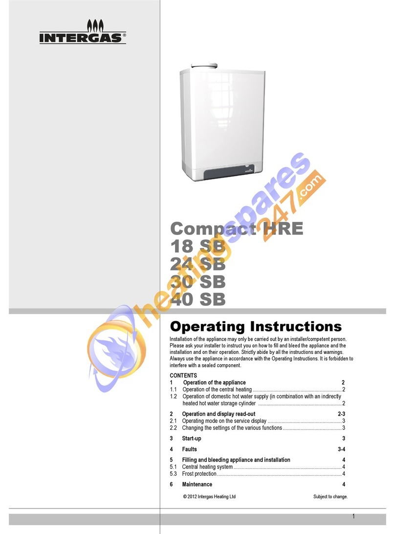 Intergas Compact HRE 18 SB operating instructions