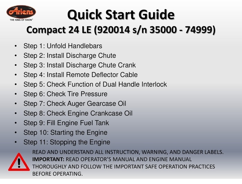 Ariens Compact 24 LE quick start guide