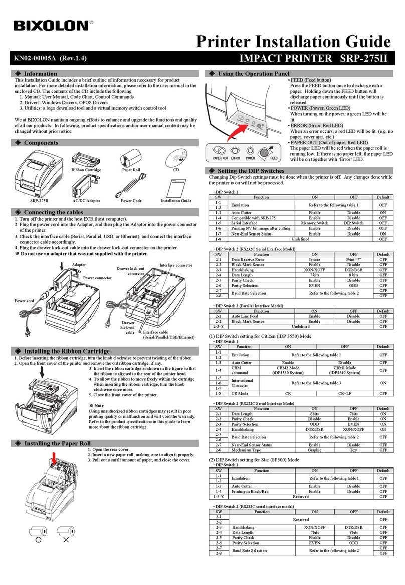BIXOLON SRP-275II User manual
