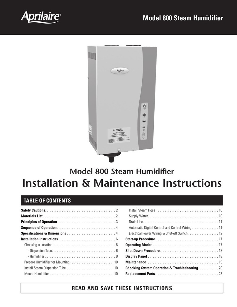 Apriaire 800 Installation & maintenance instructions Apriaire 800 Installation & maintenance instructions