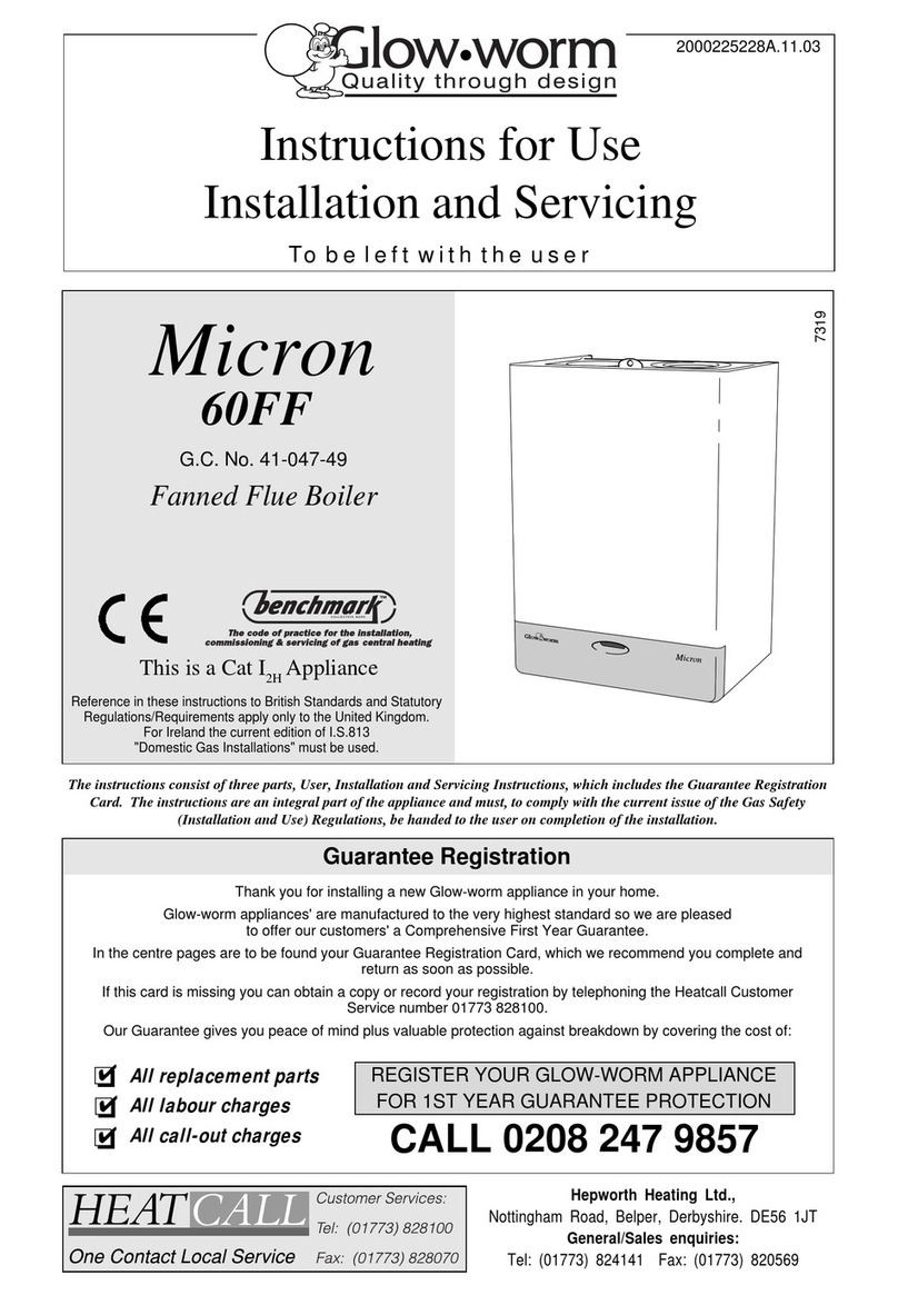 Glowworm Micron 60FF Instructions for use installation and servicing