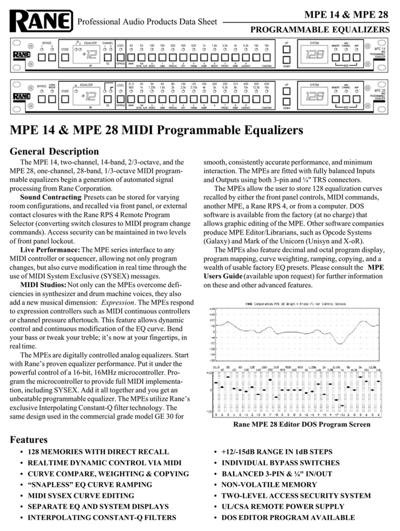 Rane MPE 14 instruction manual