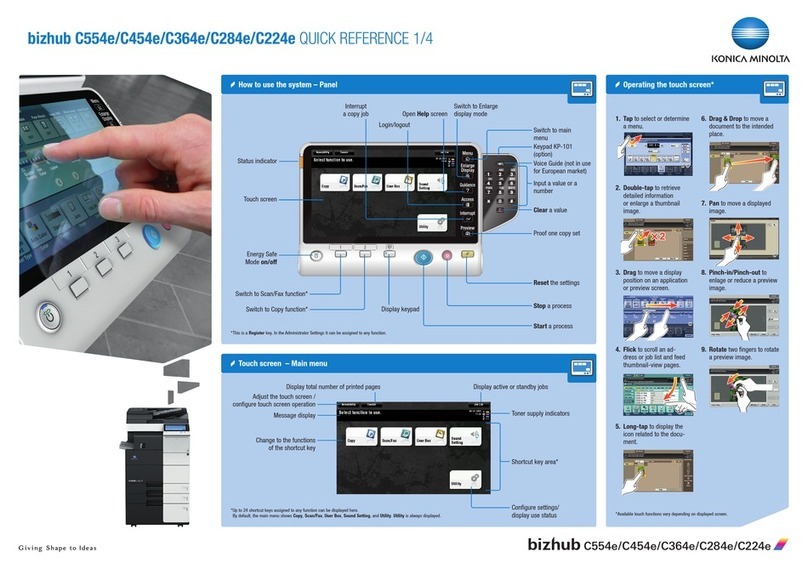 Konica Minolta bizhub C554e quick reference