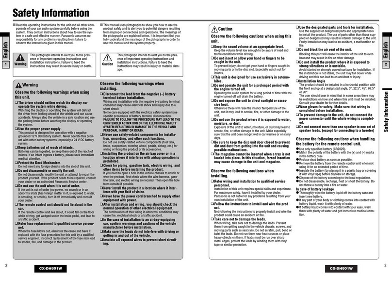 Panasonic CX-DH801W User manual