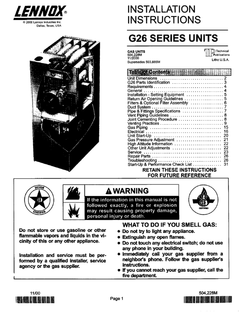 Lennox G26 Series User manual Lennox G26 Series User manual