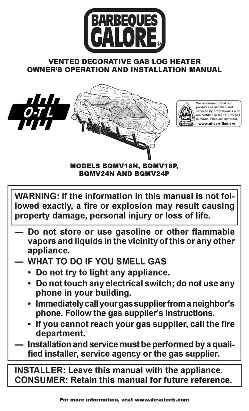 Barbeques Galore BQMV18N Operation manual