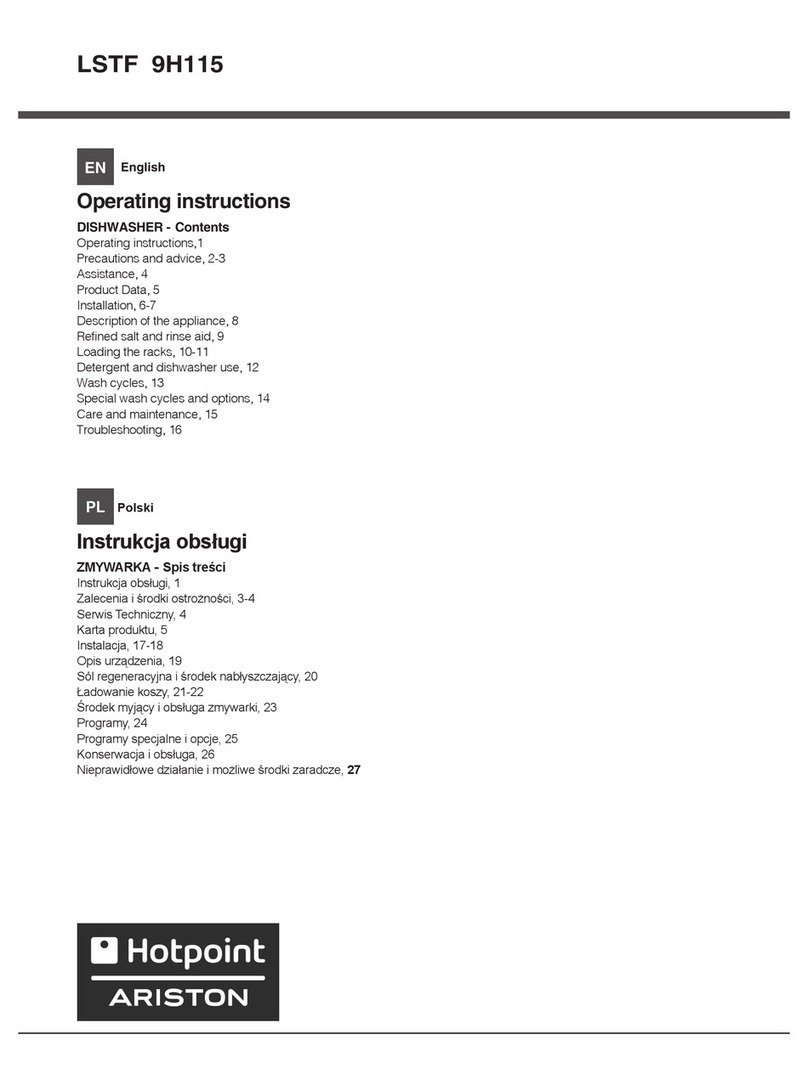 Hotpoint Ariston LSTF9H115 operating instructions