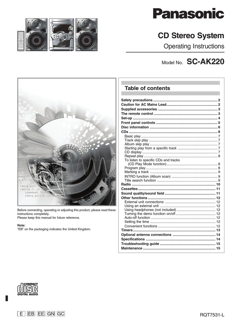 Panasonic SCAK220 - MINI HES W/CD PLAYER User manual