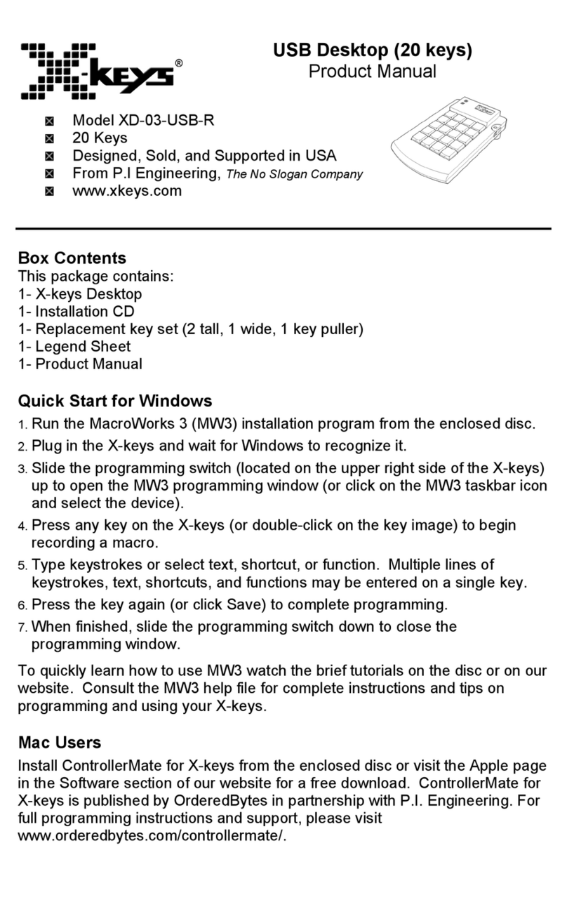 X-keys XD-03-USB-R User manual