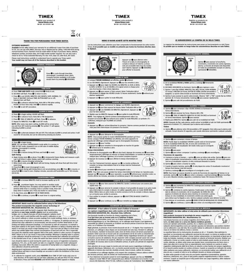Timex W-139 User manual Timex W-139 User manual