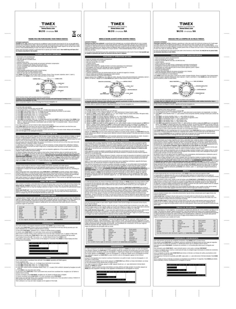 Timex W-215 User manual